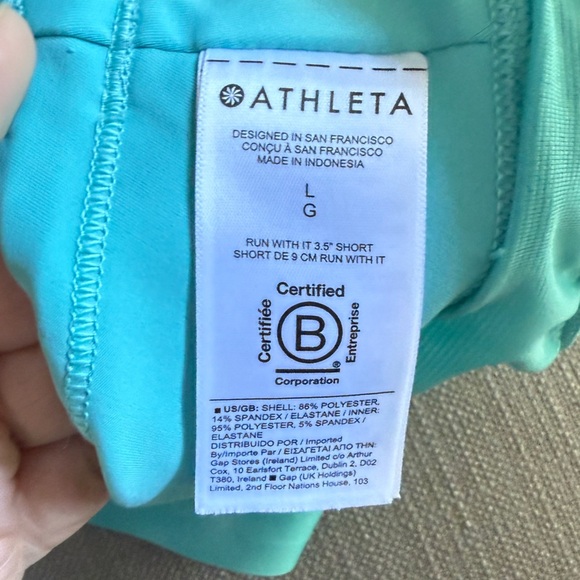 Athleta Run With It 3.5" Athletic Training Running Shorts Womens Teal Size Large - Picture 6 of 6